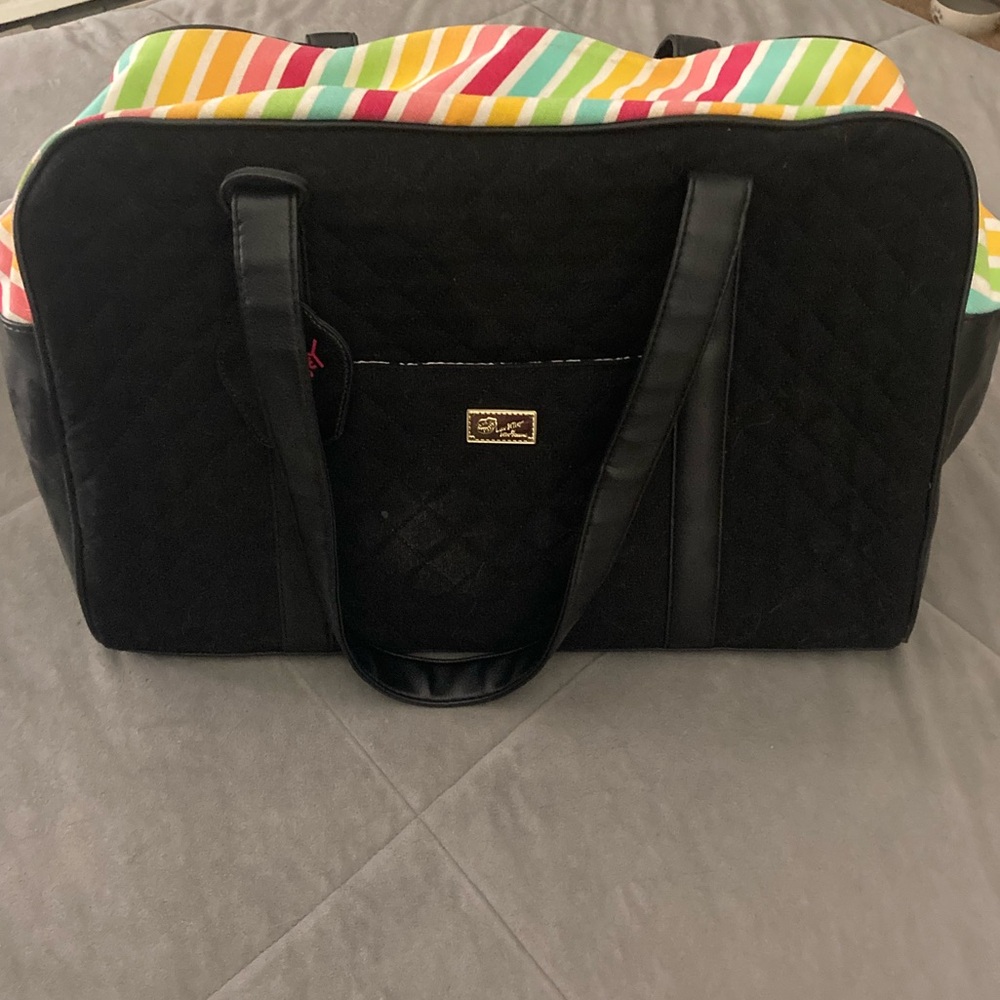 Betsey Johnson rainbow weekender bag